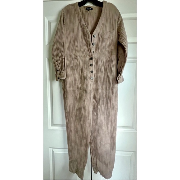 Madewell Lightspun Stitched-Pocket Brown Jumpsuit coverall - Picture 5 of 13